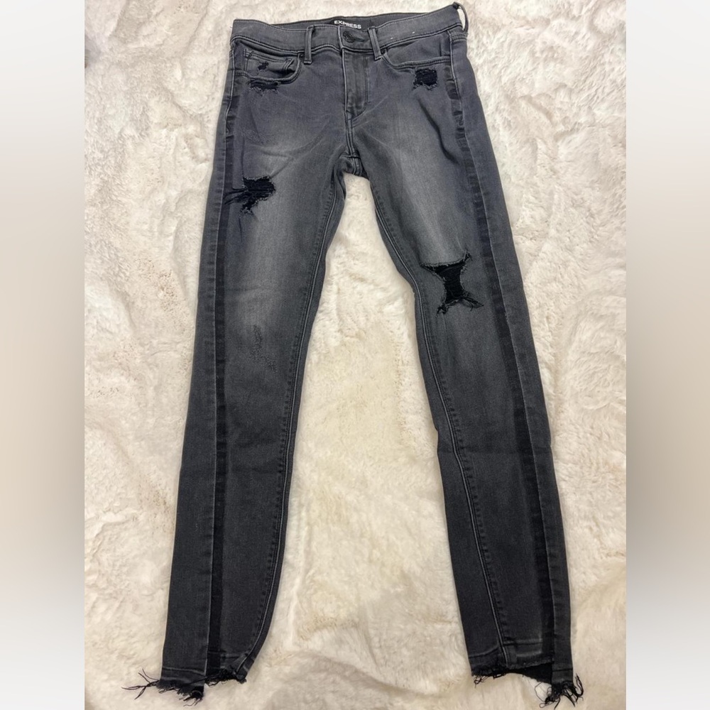Express ripped skinny jeans